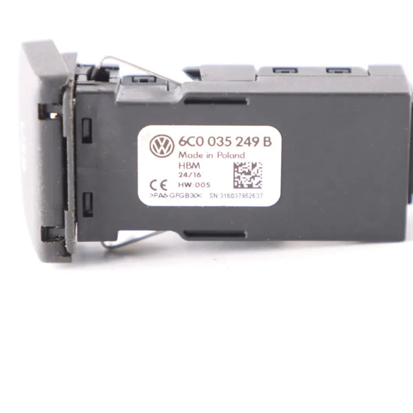 VW 6C0035249B Polo 6C CarPlay MDI USB Port Socket Switch 6C0 035 249 B