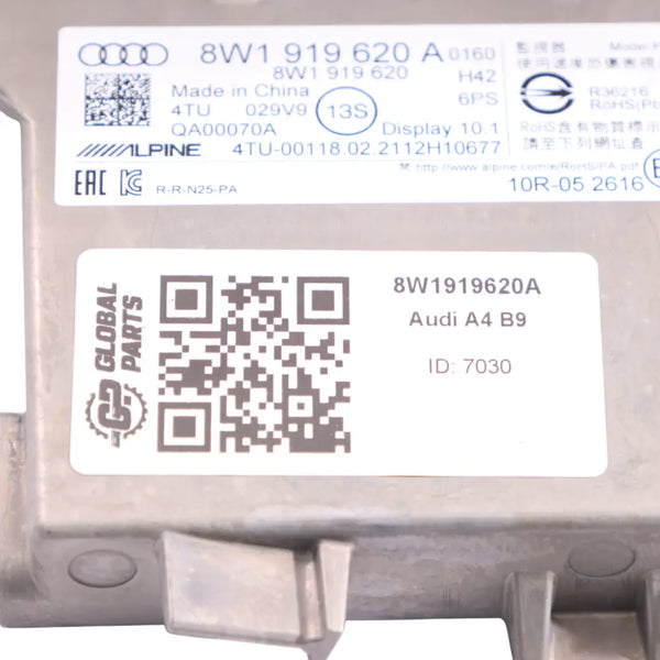 8W1 919 620 AUDI A4 S4 RS4 B9 MMI Radio Multiscreen DISPLAY 10.1” inch TOUCH SCREEN 8W1919620