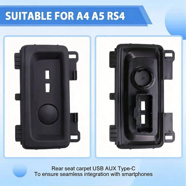 Audi A4 B9 A5 F5 Rear Seat Dual Type C Charging Port Upgrade KIT Complete set