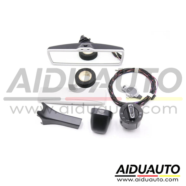 VW Golf 7 MK7 Auto Headlight Switch+Rain Light Wiper Sensor Anti-glare Dimming Rear View Mirror