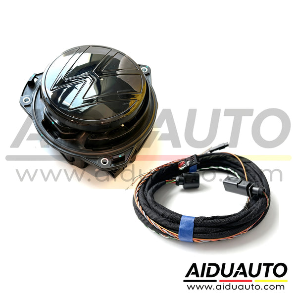 Black Cover Logo VW Golf MK8 Rear Emblem High Line Rear View Camera Kit OEM