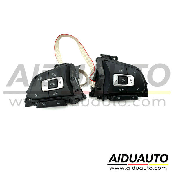 OEM 5G0959442AA Multifunction steering wheel button set for steering wheel satin black/white VW