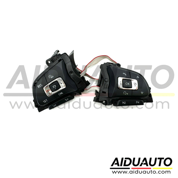 OEM 5G0959442R Multifunction button set for steering wheel satin black/white VW 5G0 959 442 R