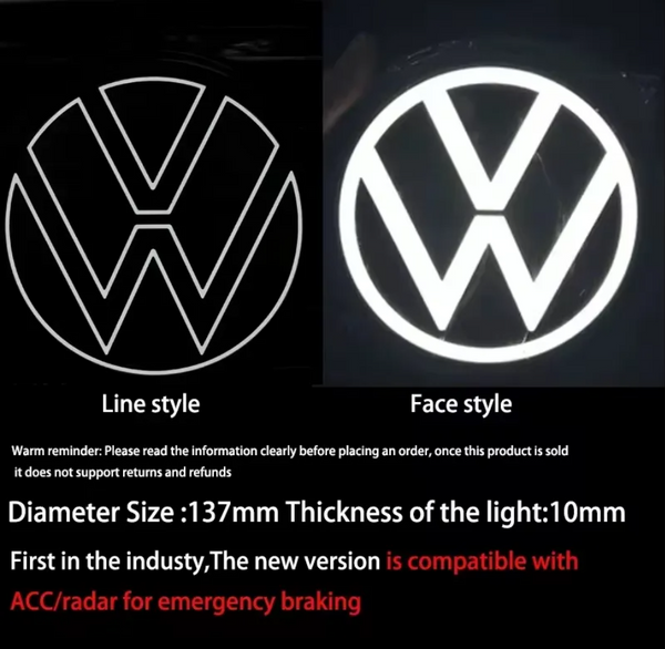 VW Golf 8 MK8 LED grill logo Light Up Emblem