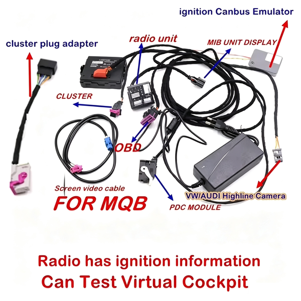 VW CAR MQB MIB 2 PRO Radio Unit PDC Module LCD Cluster Highline Camera OBD Test Code Tools Work Platform
