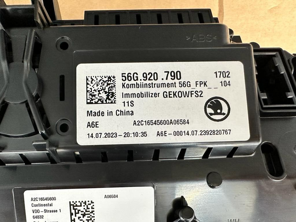 Skoda Kodiaq 56G 920 790 Virtual Cockpit LCD instrument cluster 56G920790