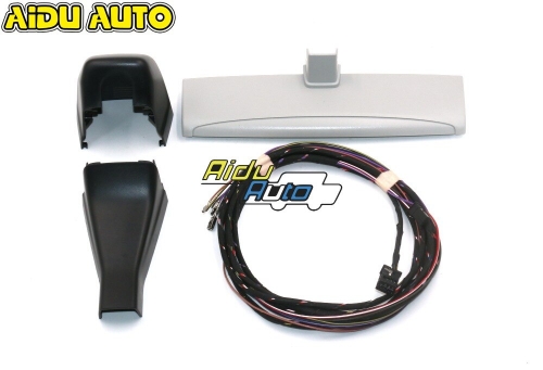 Anti-glare Dimming Rear View Mirror Cover &amp; install Auto Headlight Sensor Rain Light Sensor Cable Harness For VW Golf 7.5 MK7.5