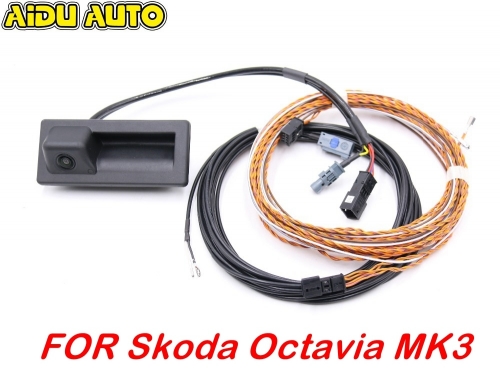FOR Skoda Octavia MK3 superb 3V B8 Rear View Trunk handle Camera with Highline Wiring harness 3V0 827 566 N
